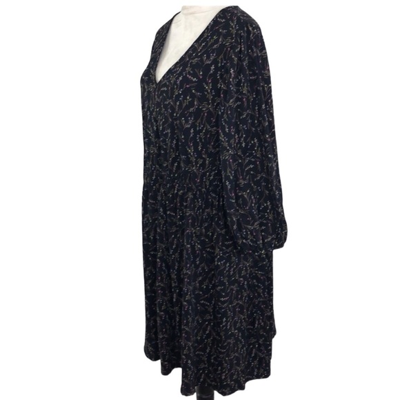 Ava & Viv Black Floral Peasant Shift Dress Size 2X - Picture 3 of 12
